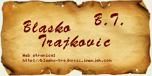 Blaško Trajković vizit kartica
